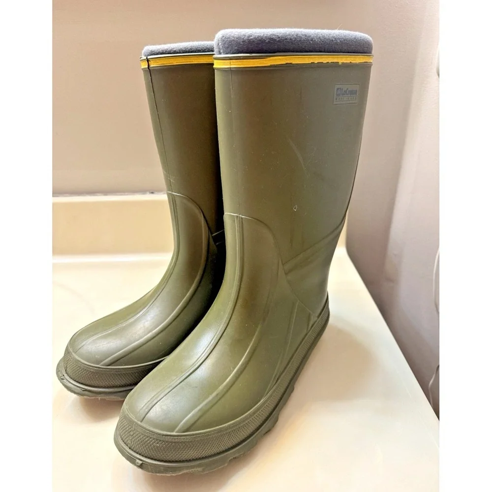 Lacrosse Green Rubber Rain Removable Insulated Gardening Boots Women's Size 6